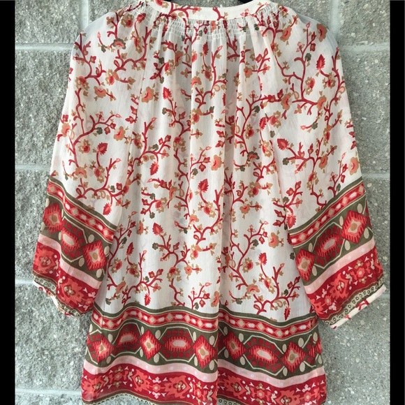 ⭕️Sheer Colorful Peasant Style Blouse, OLD NAVY - Picture 2 of 6